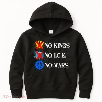 No Kings No I.C.E. No Wars Kids Hoodie