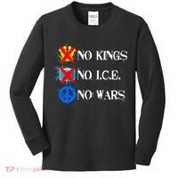 No Kings No I.C.E. No Wars Kids Long Sleeve Shirt thumb 0