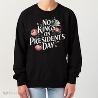 No Kings On Presidents Day Retro Anti Trump Subtle Protest Women's Sweatshirt thumb 0