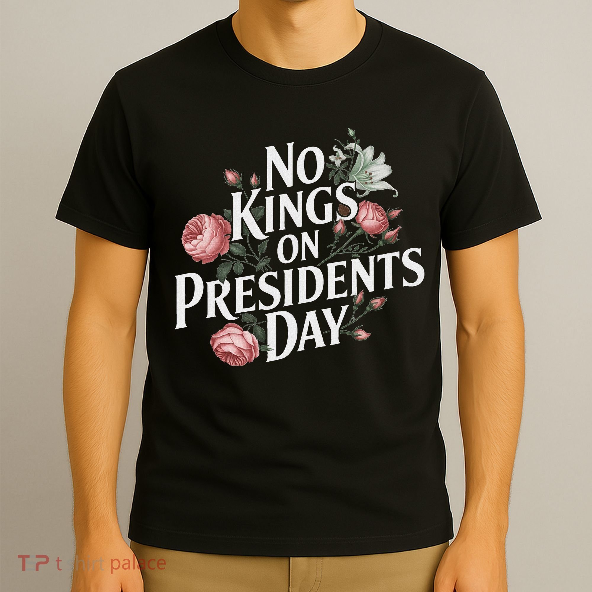 No Kings On Presidents Day Retro Anti Trump Subtle Protest T-Shirt