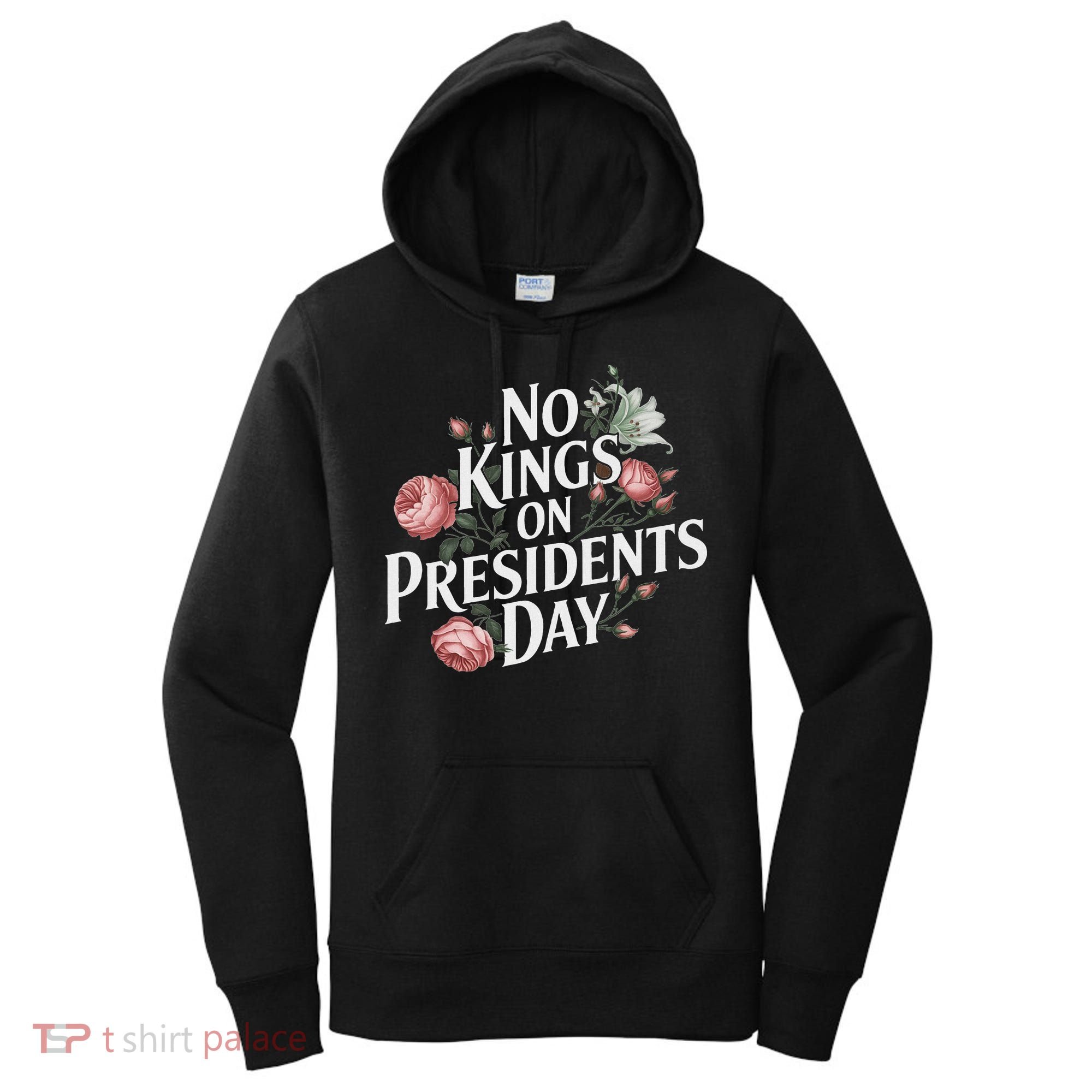 No Kings On Presidents Day Retro Anti Trump Subtle Protest Women's Hoodie