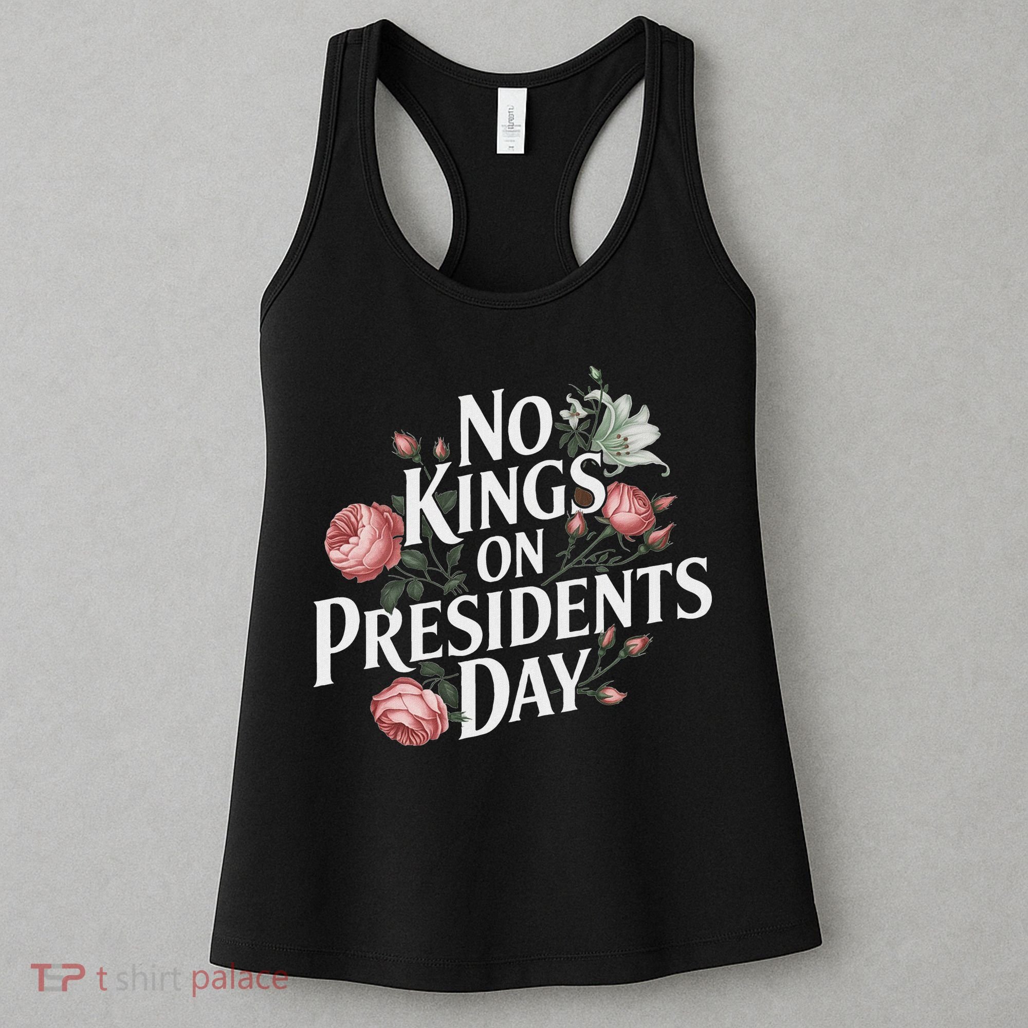 No Kings On Presidents Day Retro Anti Trump Subtle Protest Women's Tank Top