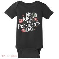 No Kings On Presidents Day Retro Anti Trump Subtle Protest Baby Bodysuit thumb 0