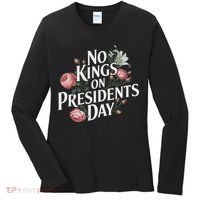 No Kings On Presidents Day Retro Anti Trump Subtle Protest Women's Long Sleeve Shirt thumb 0