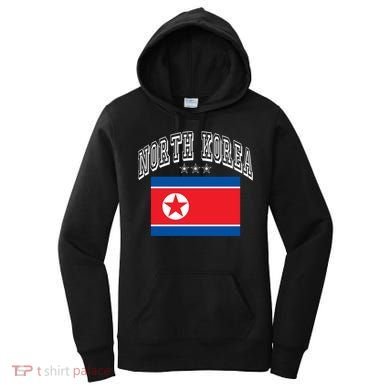 North Korea Patriotic Throwback Flag Souvenir Great Gift Women's Hoodie