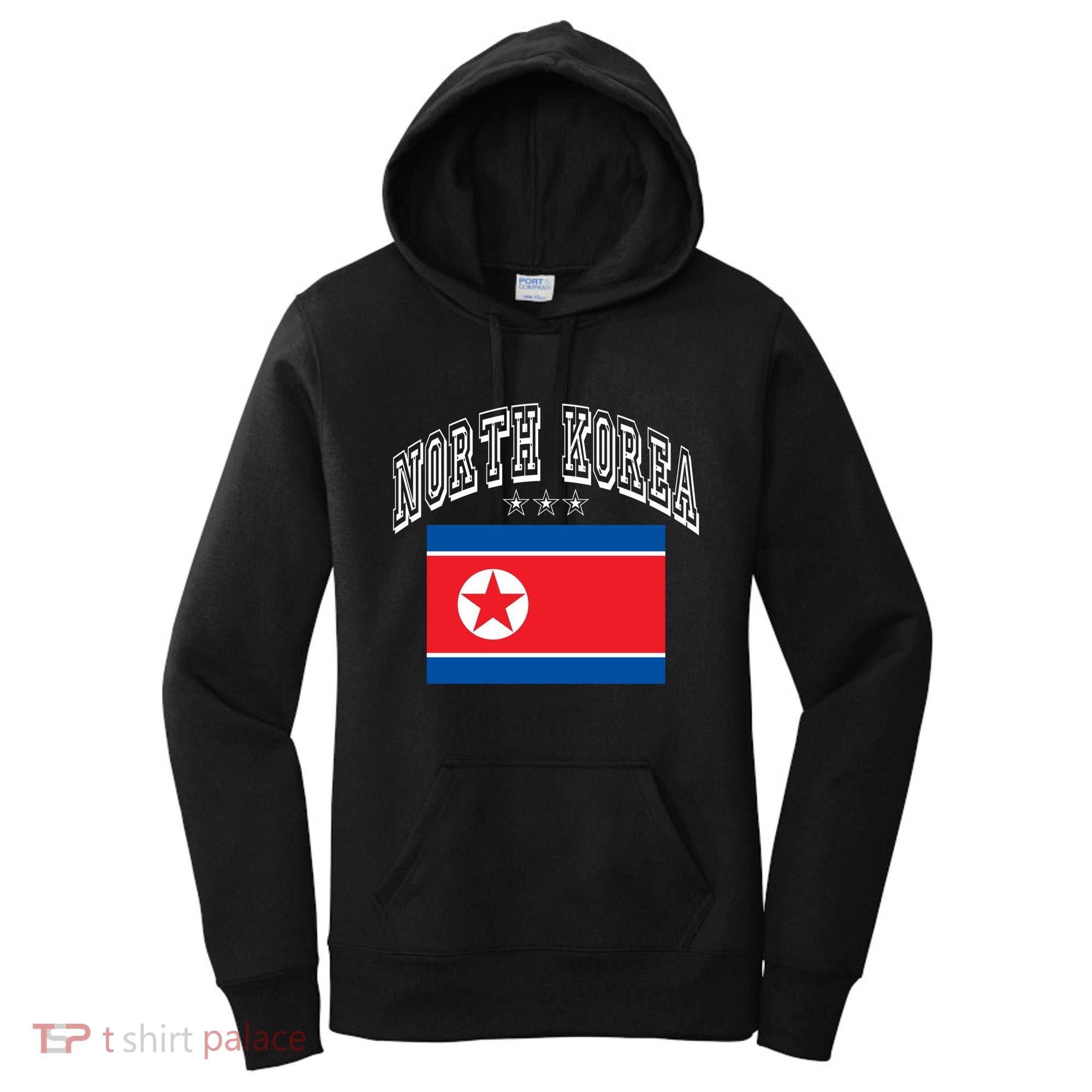 North Korea Patriotic Throwback Flag Souvenir Great Gift Women's Hoodie