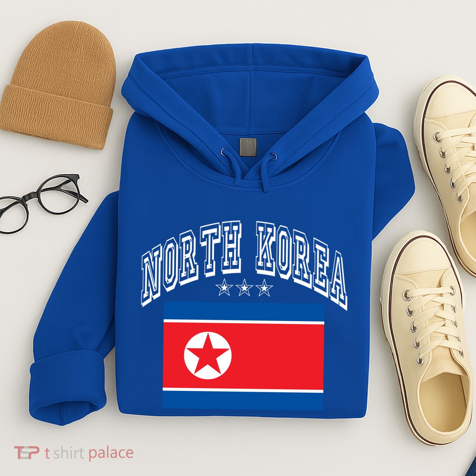 North Korea Patriotic Throwback Flag Souvenir Great Gift Hoodie