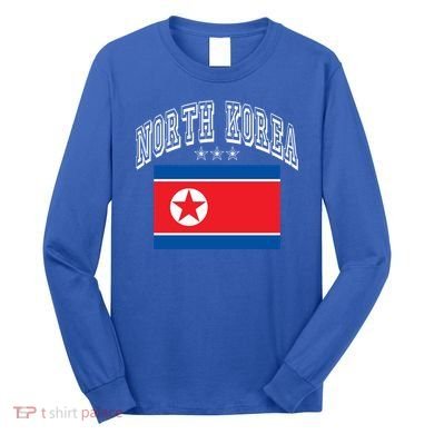 North Korea Patriotic Throwback Flag Souvenir Great Gift Long Sleeve Shirt