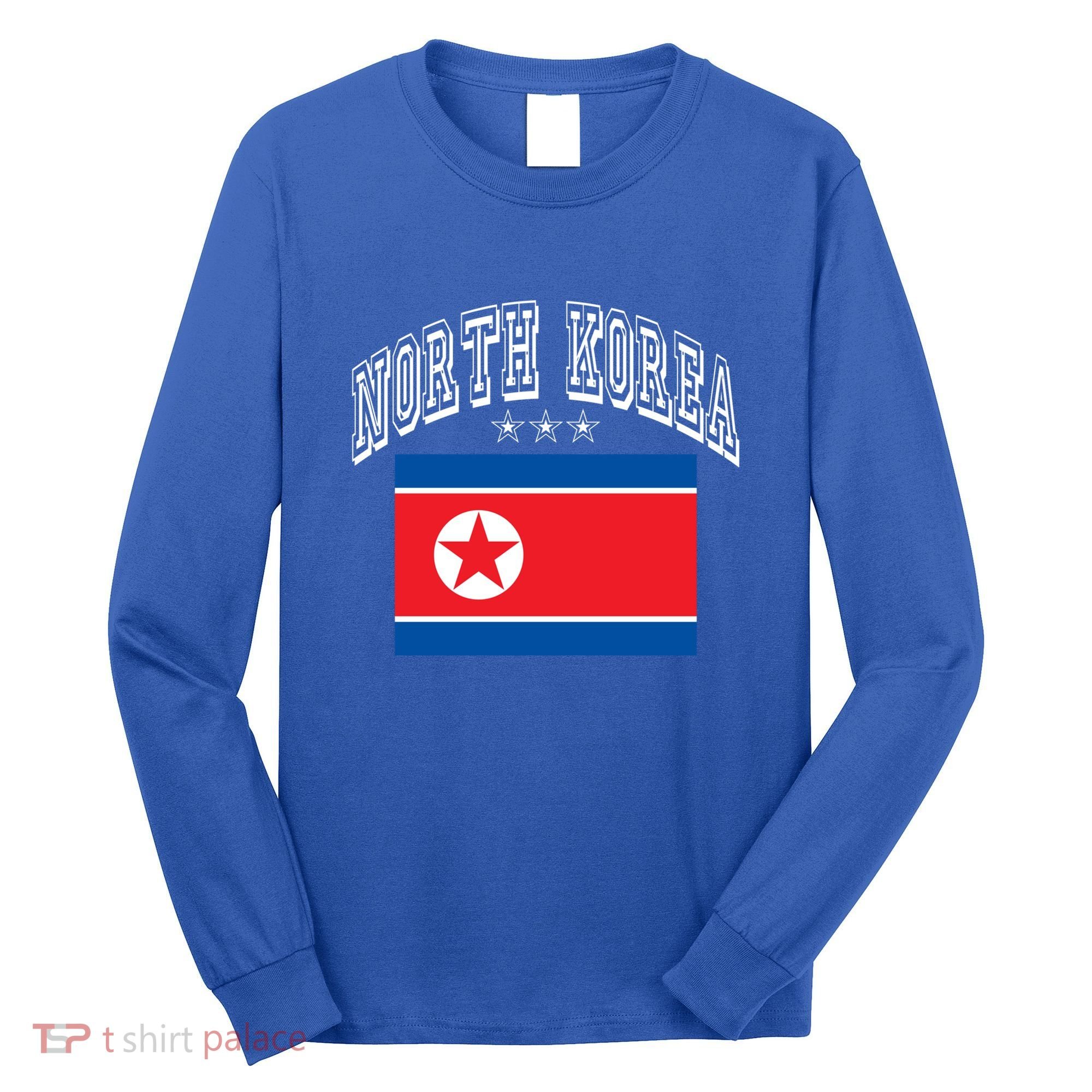 North Korea Patriotic Throwback Flag Souvenir Great Gift Long Sleeve Shirt