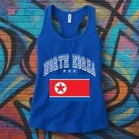 North Korea Patriotic Throwback Flag Souvenir Great Gift Women's Tank Top thumb 3