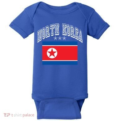 North Korea Patriotic Throwback Flag Souvenir Great Gift Baby Bodysuit