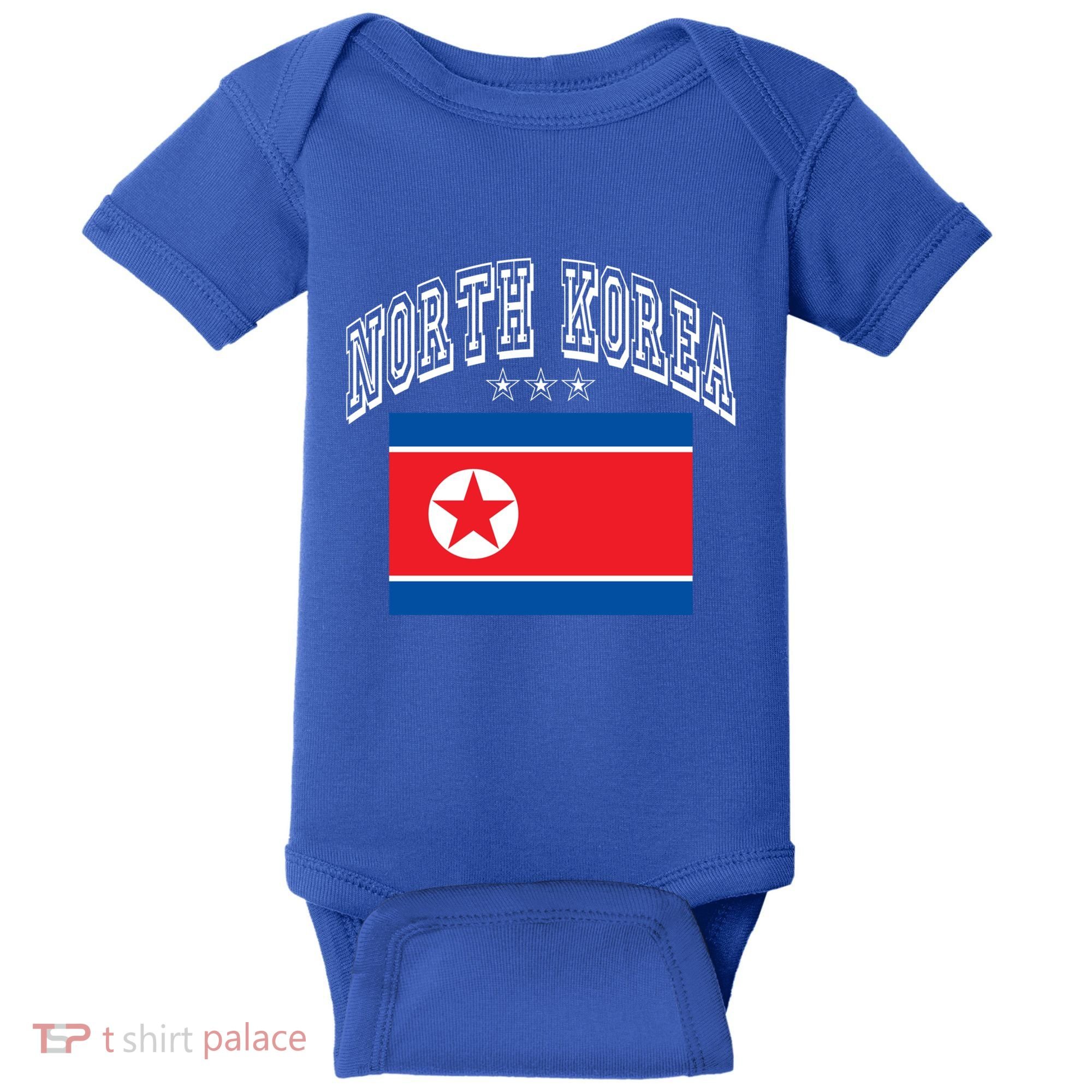 North Korea Patriotic Throwback Flag Souvenir Great Gift Baby Bodysuit