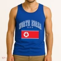 North Korea Patriotic Throwback Flag Souvenir Great Gift Tank Top thumb 3