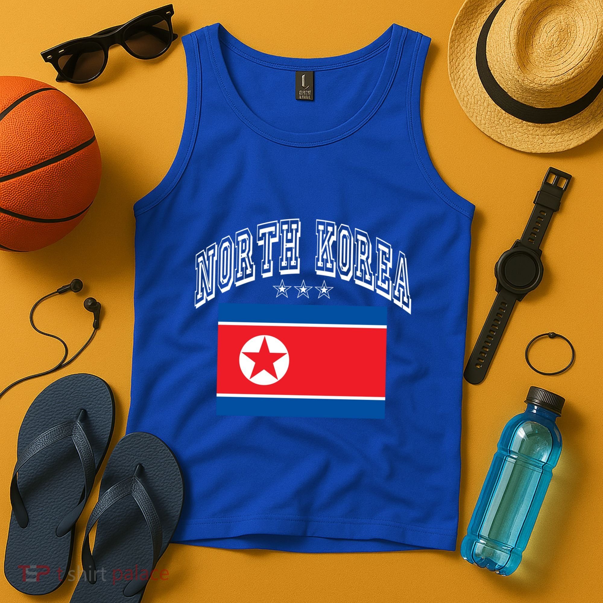 North Korea Patriotic Throwback Flag Souvenir Great Gift Tank Top