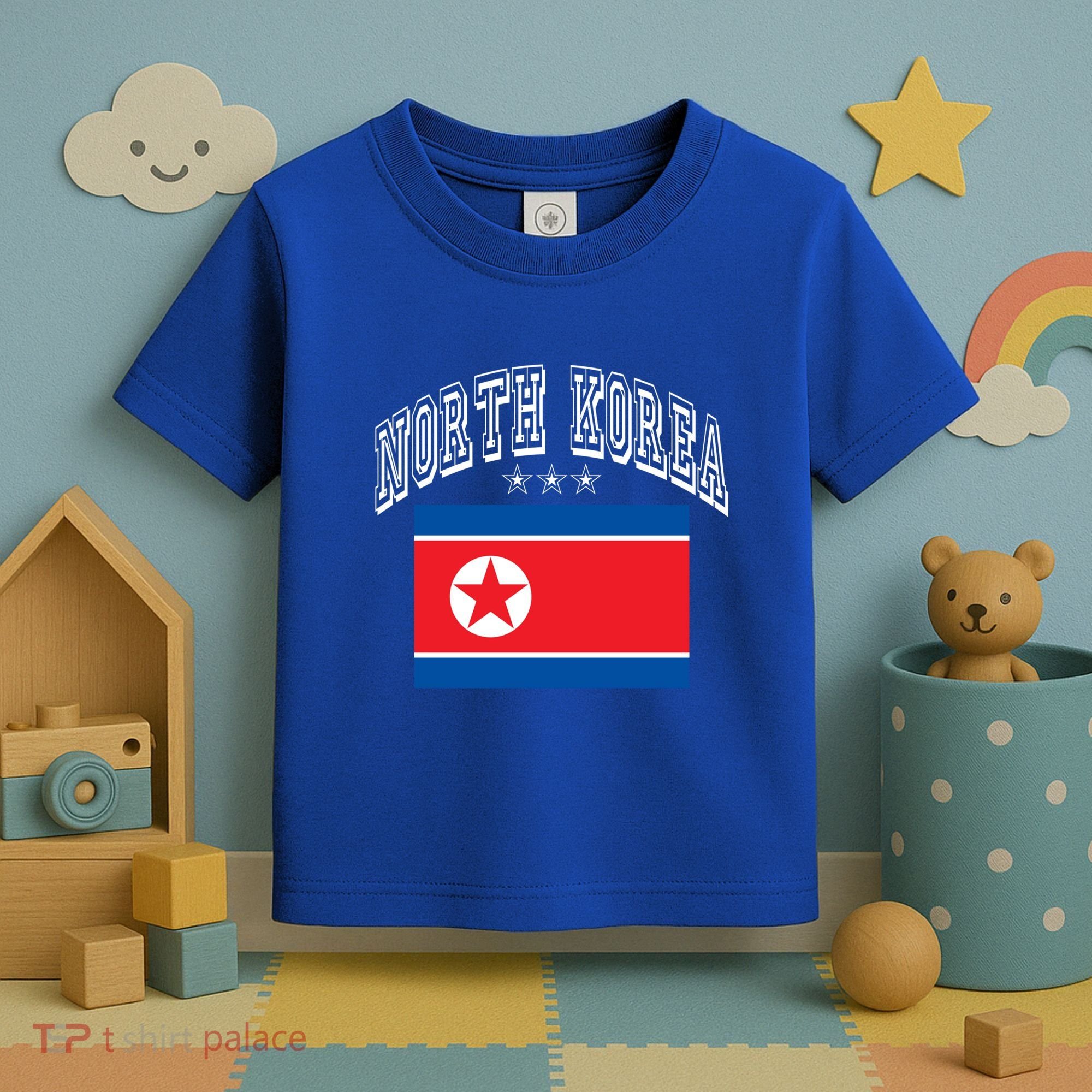 North Korea Patriotic Throwback Flag Souvenir Great Gift Toddler T-Shirt