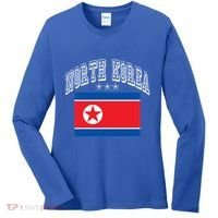 North Korea Patriotic Throwback Flag Souvenir Great Gift Women's Long Sleeve Shirt thumb 0