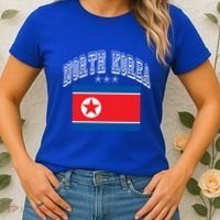 North Korea Patriotic Throwback Flag Souvenir Great Gift Women's T-Shirt thumb 2