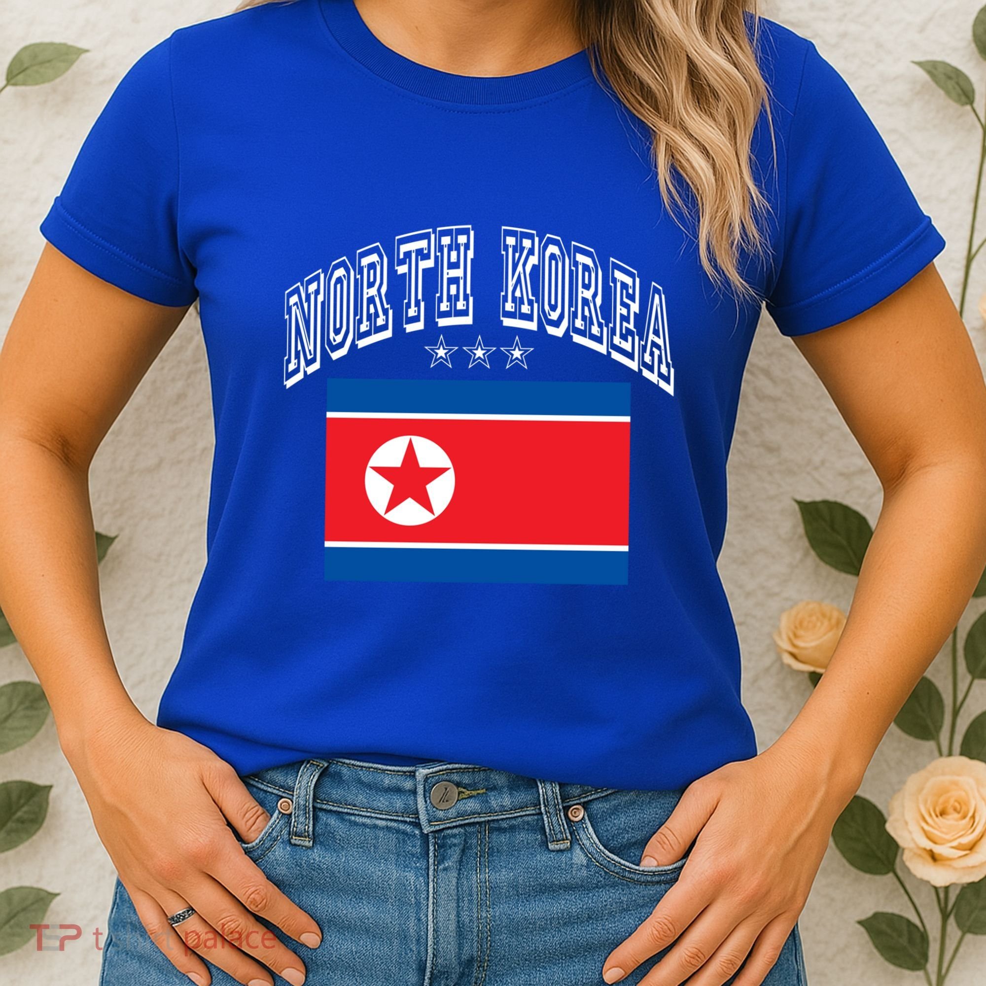 North Korea Patriotic Throwback Flag Souvenir Great Gift Women's T-Shirt