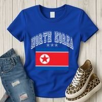 North Korea Patriotic Throwback Flag Souvenir Great Gift Women's T-Shirt thumb 3