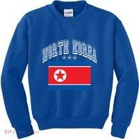 North Korea Patriotic Throwback Flag Souvenir Great Gift Kids Sweatshirt thumb 0