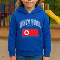 North Korea Patriotic Throwback Flag Souvenir Great Gift Kids Hoodie thumb 3