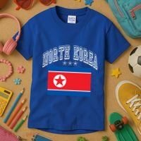 North Korea Patriotic Throwback Flag Souvenir Great Gift Kids T-Shirt thumb 3