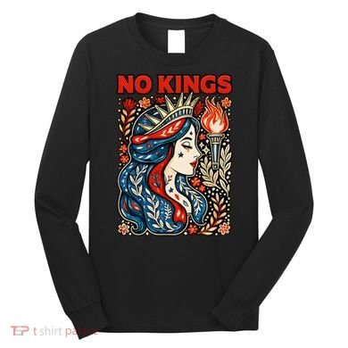 No Kings Retro Illustration Long Sleeve Shirt
