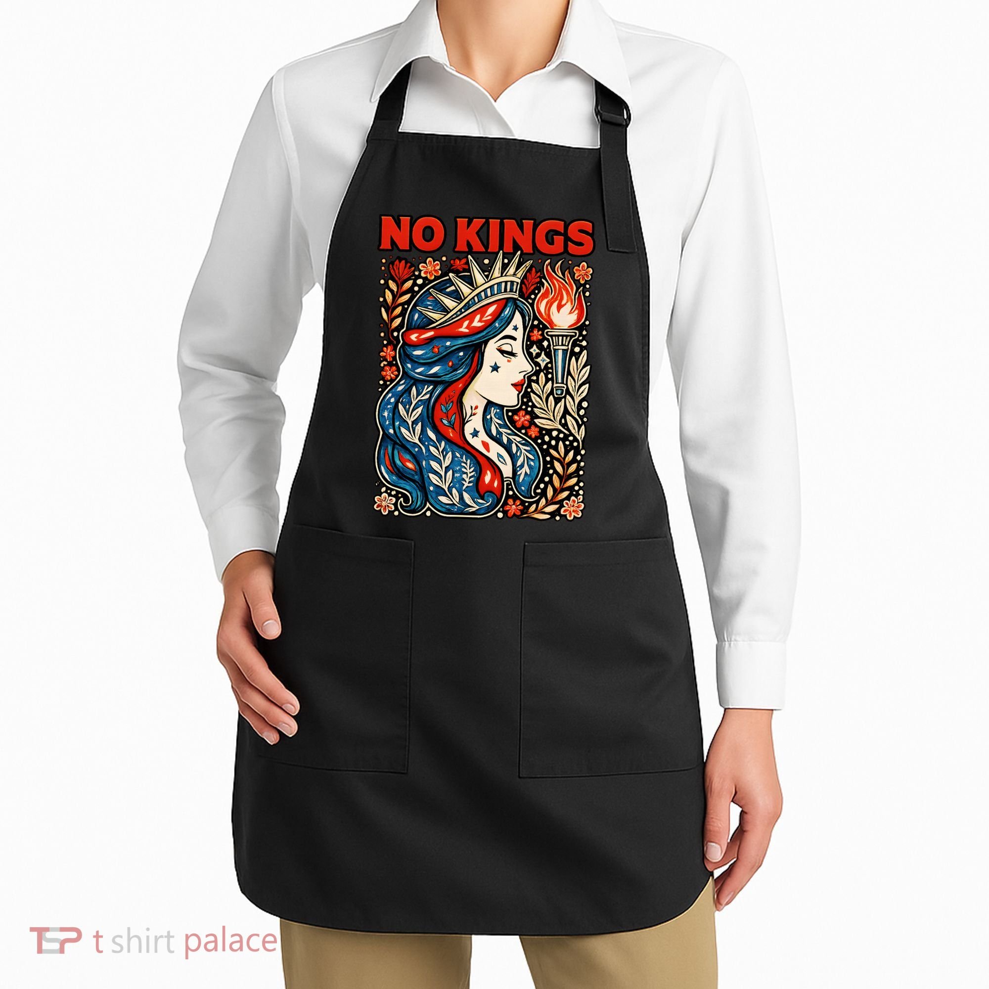 No Kings Retro Illustration Apron