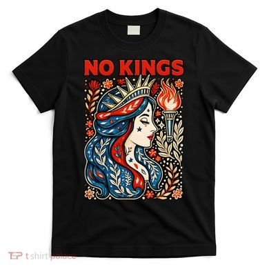 No Kings Retro Illustration T-Shirt