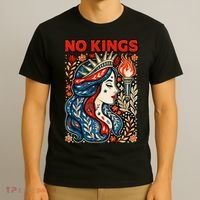 No Kings Retro Illustration T-Shirt thumb 3