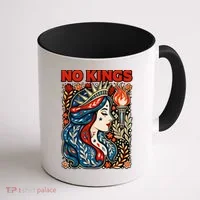No Kings Retro Illustration Coffee Mug thumb 1