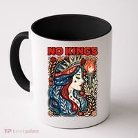 No Kings Retro Illustration Coffee Mug thumb 0