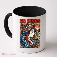 No Kings Retro Illustration Coffee Mug thumb 0