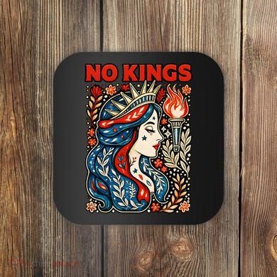 No Kings Retro Illustration Coaster
