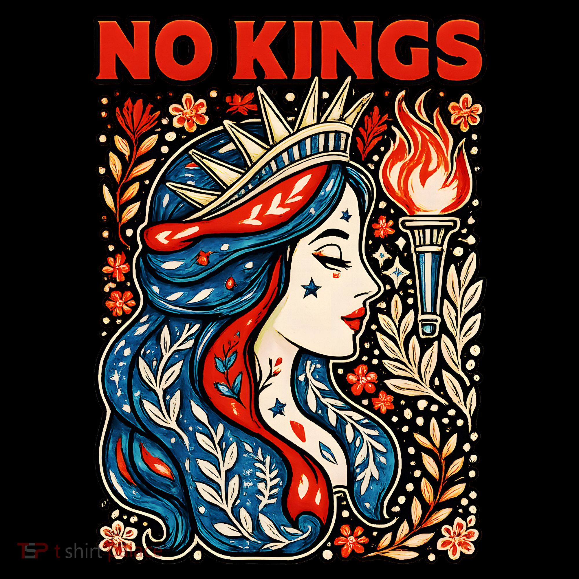 No Kings Retro Illustration Women's Tank Top