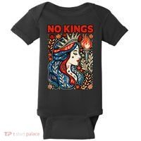 No Kings Retro Illustration Baby Bodysuit thumb 0