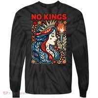 No Kings Retro Illustration Tie-Dye Long Sleeve Shirt thumb 0