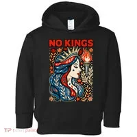 No Kings Retro Illustration Toddler Hoodie thumb 0