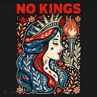 No Kings Retro Illustration Toddler Hoodie thumb 2
