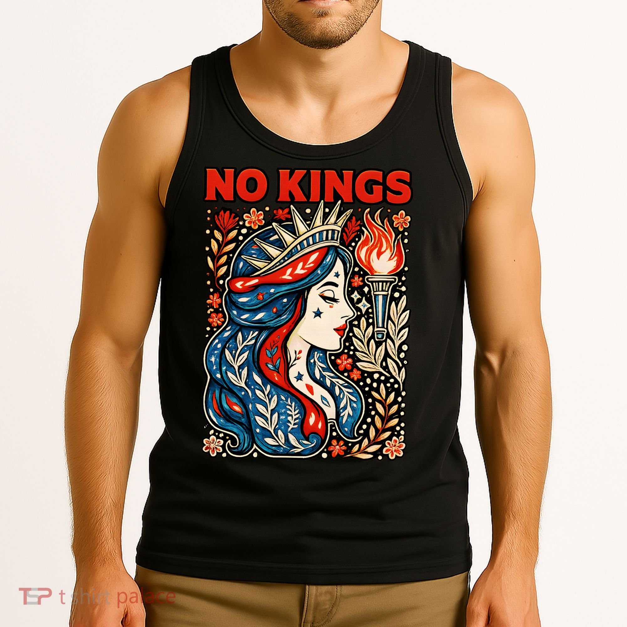 No Kings Retro Illustration Tank Top