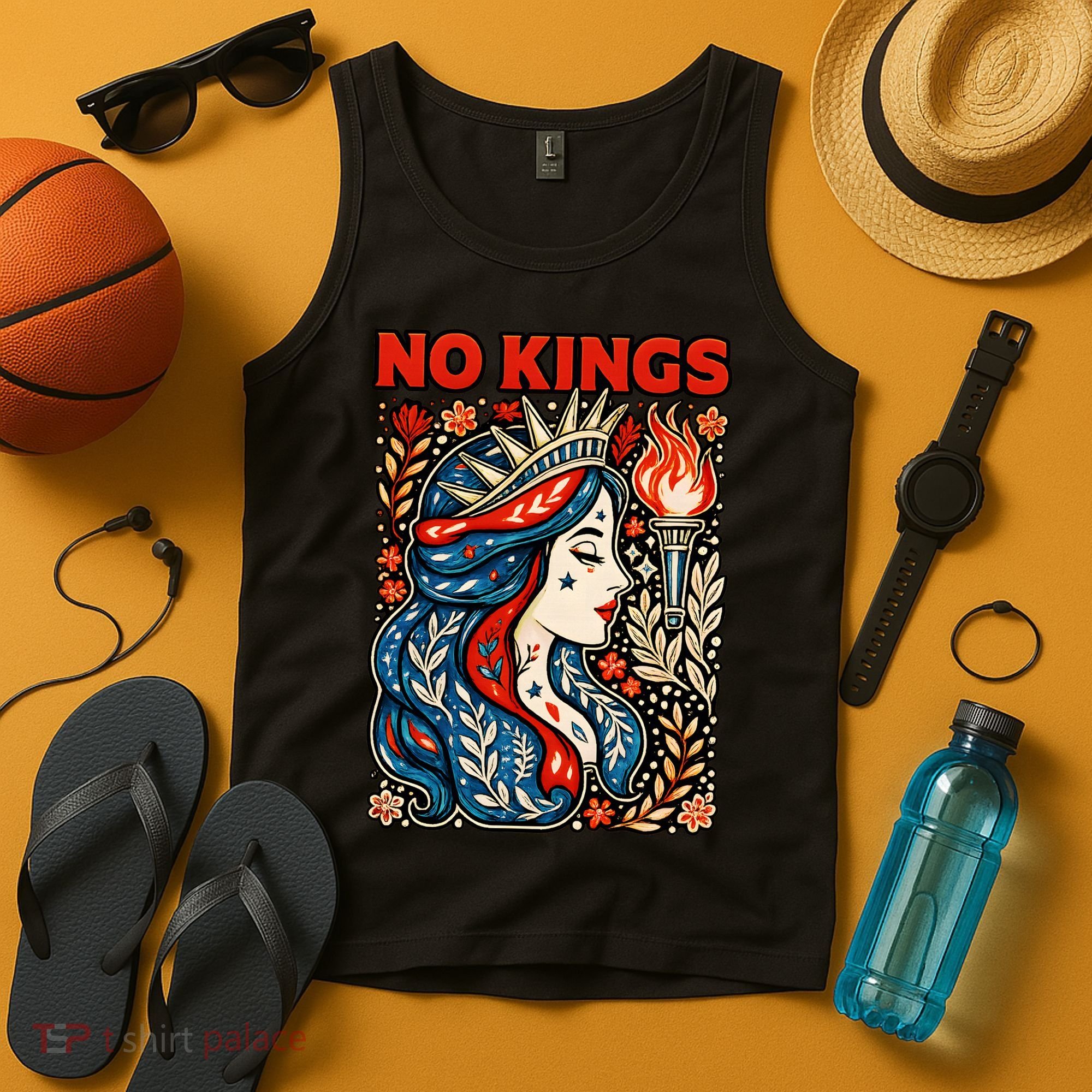 No Kings Retro Illustration Tank Top