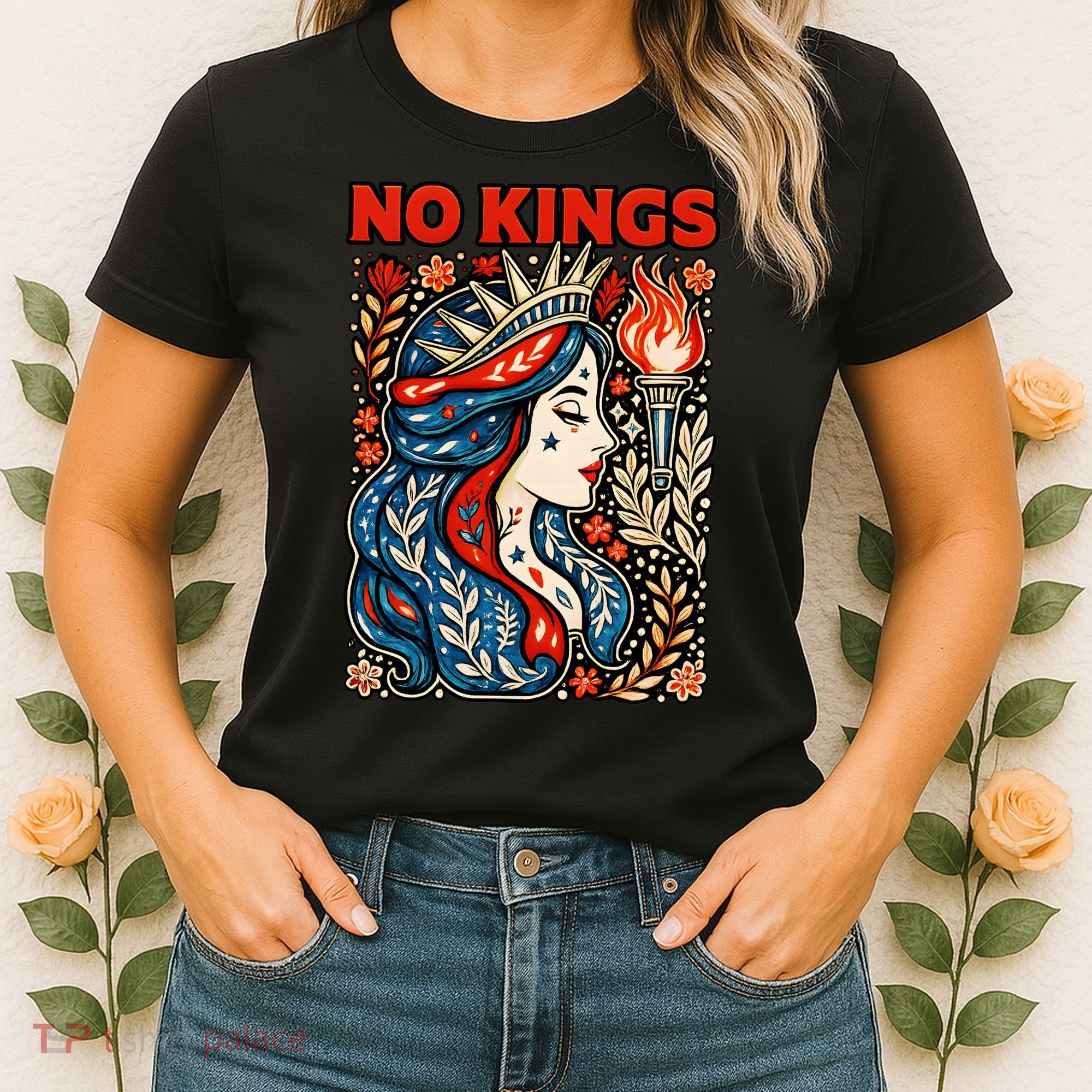 No Kings Retro Illustration Women's T-Shirt