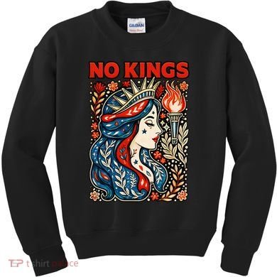 No Kings Retro Illustration Kids Sweatshirt