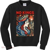 No Kings Retro Illustration Kids Sweatshirt thumb 0