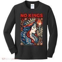 No Kings Retro Illustration Kids Long Sleeve Shirt thumb 0