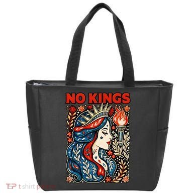No Kings Retro Illustration Tote Bag