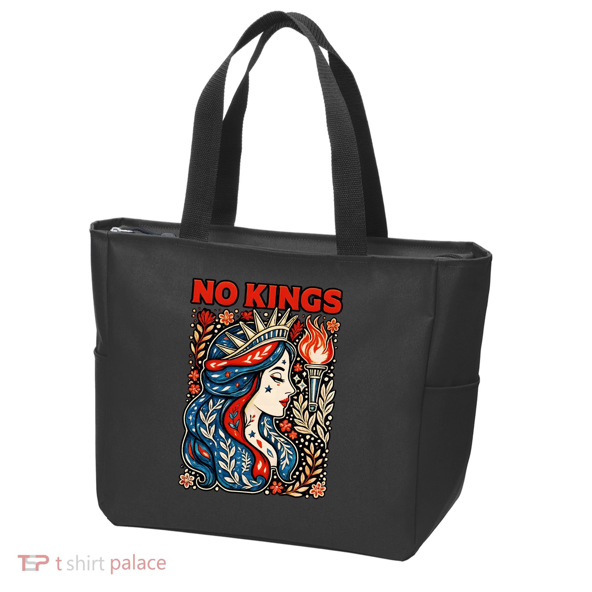 No Kings Retro Illustration Tote Bag
