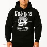 No Kings Since 1776 Skull Resist Long Live Democracy Hoodie thumb 2