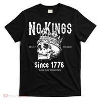 No Kings Since 1776 Skull Resist Long Live Democracy T-Shirt thumb 0