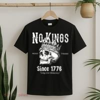 No Kings Since 1776 Skull Resist Long Live Democracy T-Shirt thumb 2